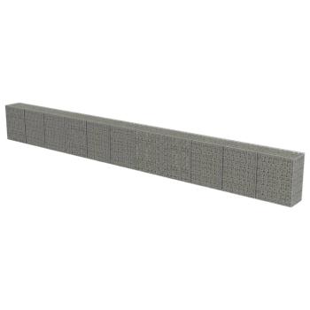 Gabionenwand mit Abdeckung Verzinkter Stahl 900×50×100 cm