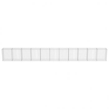 Gabionenwand mit Abdeckung Verzinkter Stahl 900×50×100 cm