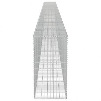 Gabionenwand mit Abdeckung Verzinkter Stahl 900×50×100 cm