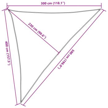 Sonnensegel 160 g/m² Creme 3x4x5 m HDPE