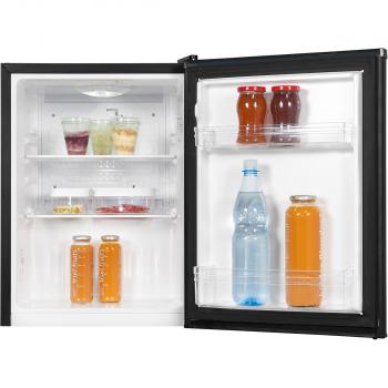 Exquisit KB60-V-090E Mini Standkühlschrank, 45 cm breit, 52L, LED Beleuchtung, Temperaturregelung, schwarz