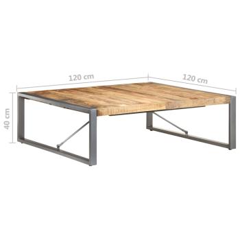 Couchtisch 120x120x40 cm Raues Mangoholz