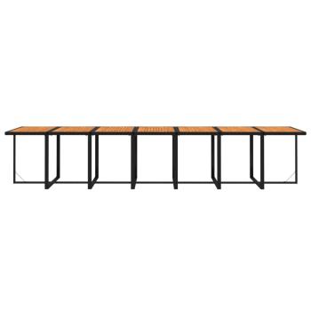 15-tlg. Garten-Essgruppe mit Kissen Schwarz Poly Rattan