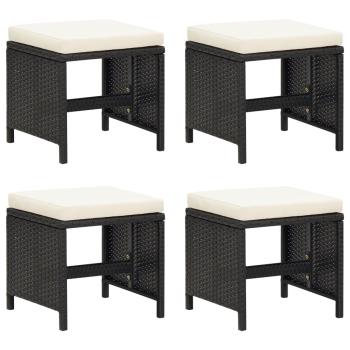 19-tlg. Garten-Essgruppe mit Kissen Schwarz Poly Rattan