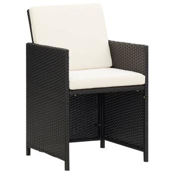 19-tlg. Garten-Essgruppe mit Kissen Schwarz Poly Rattan