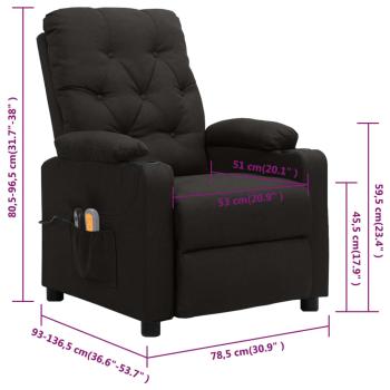 Massagesessel Elektrisch Schwarz Stoff