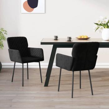 ARDEBO.de - Esszimmerstühle 2 Stk. Schwarz Samt