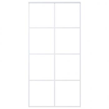Schiebetür ESG Glas und Aluminium mattiert 102,5x205 cm Weiß