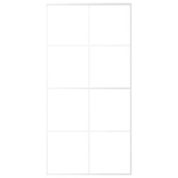 Schiebetür ESG Glas und Aluminium mattiert 102,5x205 cm Weiß