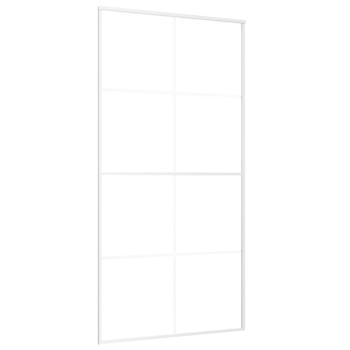 Schiebetür ESG Glas und Aluminium mattiert 102,5x205 cm Weiß