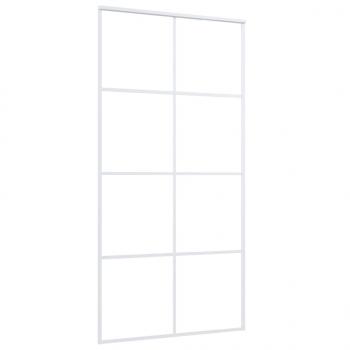 Schiebetür ESG Glas und Aluminium mattiert 102,5x205 cm Weiß