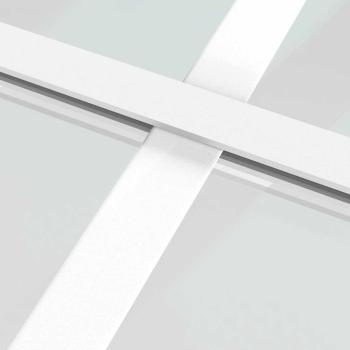 Schiebetür ESG Glas und Aluminium mattiert 102,5x205 cm Weiß