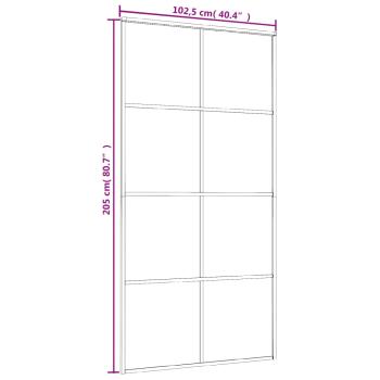 Schiebetür ESG Glas und Aluminium mattiert 102,5x205 cm Weiß
