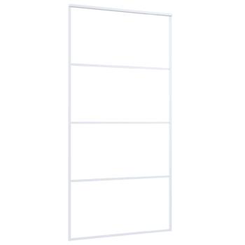 Schiebetür ESG Glas und Aluminium mattiert 102,5x205 cm Weiß