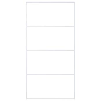 Schiebetür ESG Glas und Aluminium mattiert 102,5x205 cm Weiß