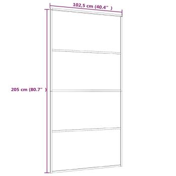 Schiebetür ESG Glas und Aluminium mattiert 102,5x205 cm Weiß
