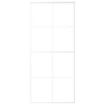 Schiebetür ESG-Mattglas und Aluminium 90x205 cm Weiß