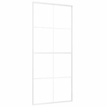 Schiebetür ESG-Mattglas und Aluminium 90x205 cm Weiß