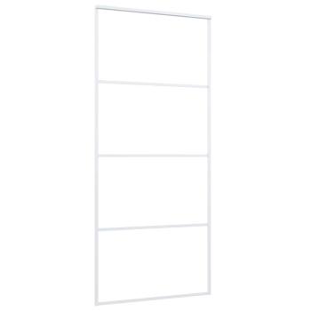 Schiebetür ESG-Mattglas und Aluminium 90x205 cm Weiß