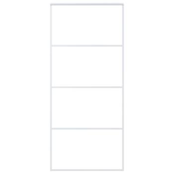 Schiebetür ESG-Mattglas und Aluminium 90x205 cm Weiß