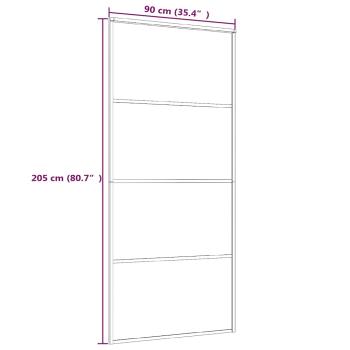 Schiebetür ESG-Mattglas und Aluminium 90x205 cm Weiß