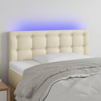 ARDEBO.de - LED Kopfteil Creme 90x5x78/88 cm Kunstleder