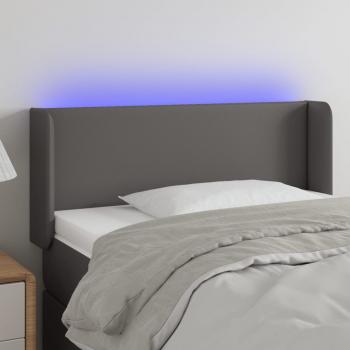 ARDEBO.de - LED Kopfteil Grau 83x16x78/88 cm Kunstleder