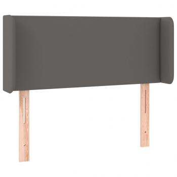 LED Kopfteil Grau 83x16x78/88 cm Kunstleder