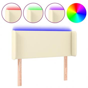 LED Kopfteil Creme 103x16x78/88 cm Kunstleder