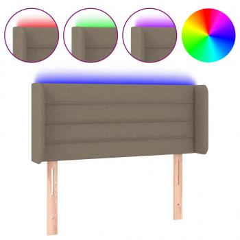 LED Kopfteil Taupe 103x16x78/88 cm Stoff