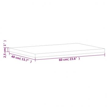 Tischplatte 60x40x2,5 cm Rechteckig Massivholz Buche