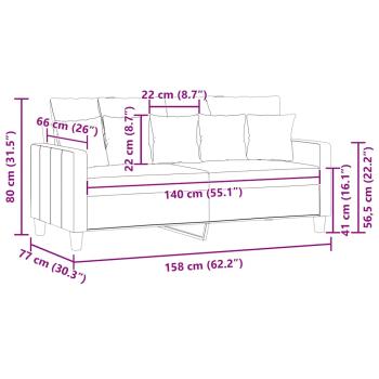 2-Sitzer-Sofa Weinrot 140 cm Stoff