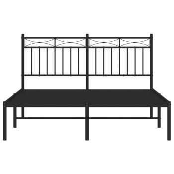 Bettgestell mit Kopfteil Metall Schwarz 140x200 cm