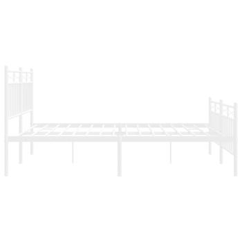ARDEBO.de - Bettgestell mit Kopf- und Fußteil Metall Weiß 150x200 cm