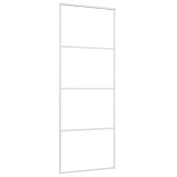 Schiebetür ESG-Glas und Aluminium 76x205 cm Weiß