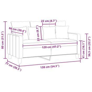 2-Sitzer-Sofa Schwarz 120 cm Stoff