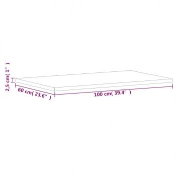 Tischplatte 100x60x2,5 cm Rechteckig Massivholz Buche