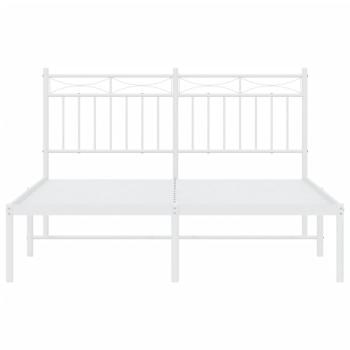 Bettgestell mit Kopfteil Metall Weiß 135x190 cm