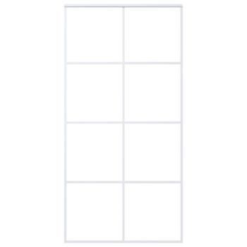 Schiebetür ESG Glas und Aluminium 102,5x205 cm Weiß