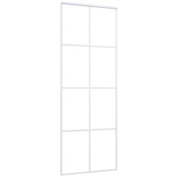 Schiebetür ESG-Mattglas und Aluminium 76x205 cm Weiß