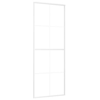 Schiebetür ESG-Mattglas und Aluminium 76x205 cm Weiß