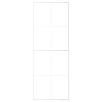 Schiebetür ESG-Mattglas und Aluminium 76x205 cm Weiß