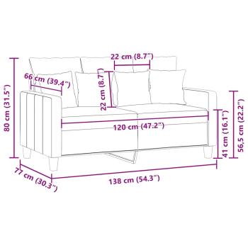 2-Sitzer-Sofa Dunkelgrau 120 cm Stoff