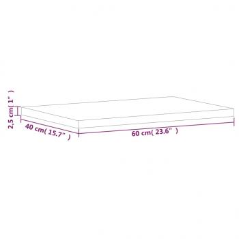 Tischplatte 60x40x2,5 cm Rechteckig Massivholz Buche