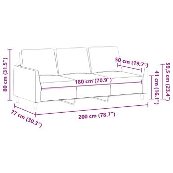 3-Sitzer-Sofa Cappuccino-Braun 180 cm Kunstleder