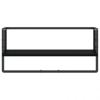 Wandregal mit Stange Schwarz 65x25x30 cm