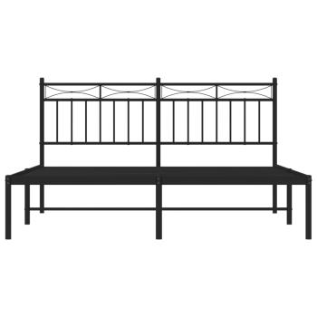 Bettgestell mit Kopfteil Metall Schwarz 150x200 cm