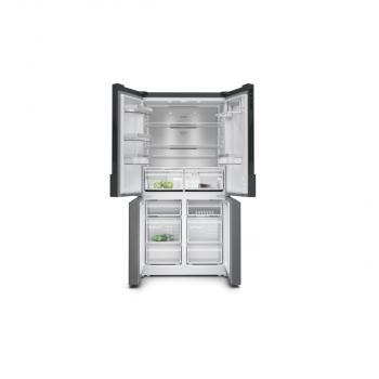 Siemens KF96NAXEA iQ300 Stand Side by Side Kühl-Gefrierkombination, 91 cm breit, 605 L, NoFrost, French-Door, Home Connect, antifingerprint blackSteel
