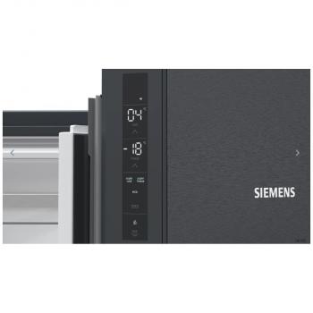 Siemens KF96NAXEA iQ300 Stand Side by Side Kühl-Gefrierkombination, 91 cm breit, 605 L, NoFrost, French-Door, Home Connect, antifingerprint blackSteel