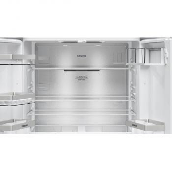 Siemens KF96NAXEA iQ300 Stand Side by Side Kühl-Gefrierkombination, 91 cm breit, 605 L, NoFrost, French-Door, Home Connect, antifingerprint blackSteel